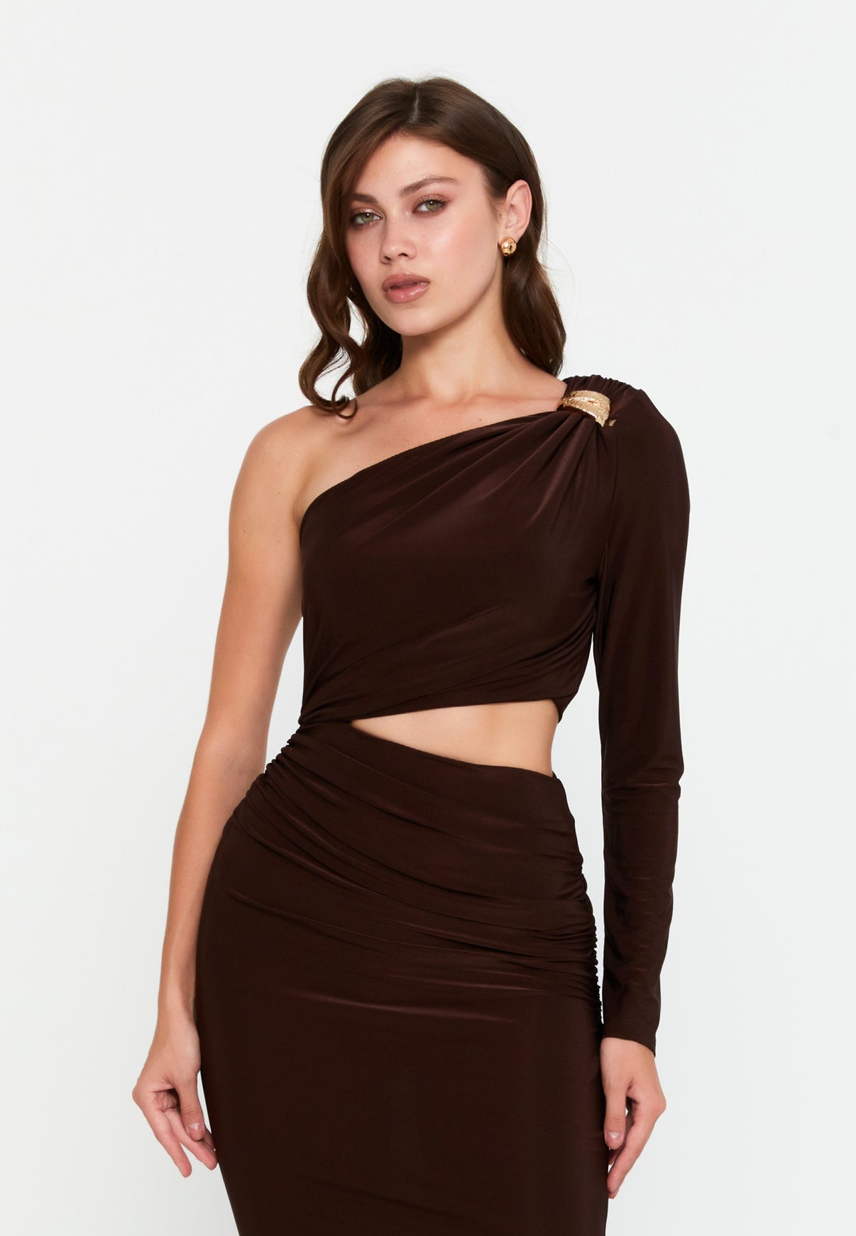 Coffee Brown Dress - Elegant Formal Gown