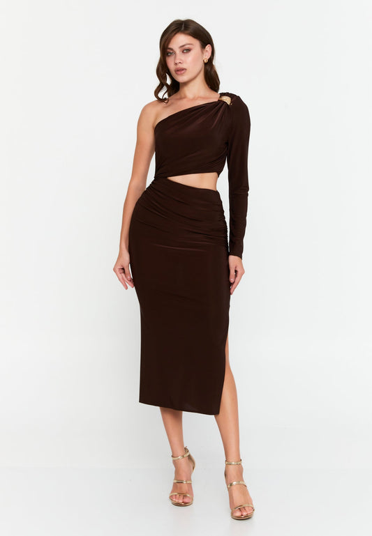 Coffee Brown Dress - Elegant Formal Gown