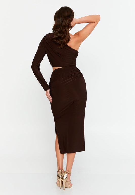 Coffee Brown Dress - Elegant Formal Gown