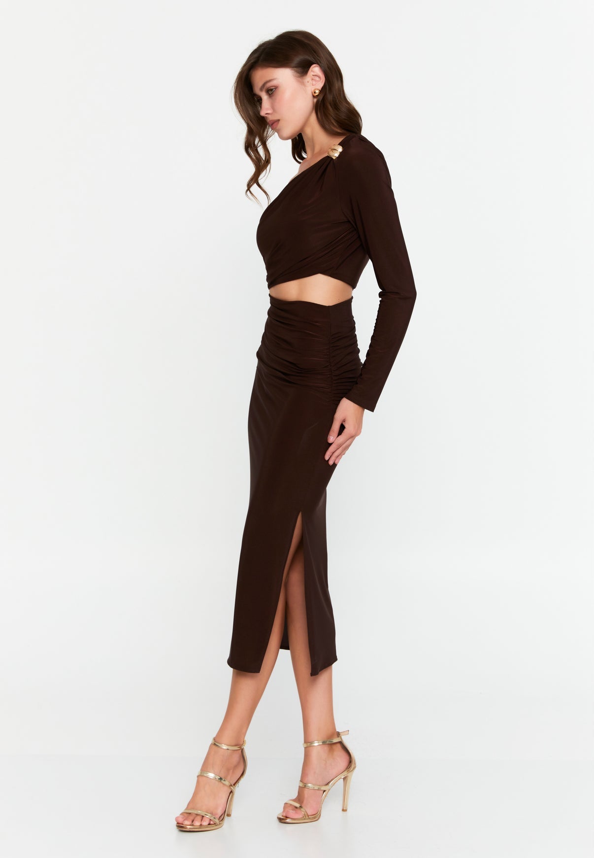 Coffee Brown Dress - Elegant Formal Gown